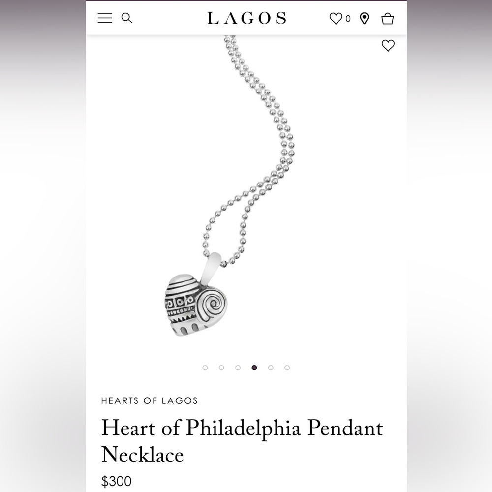 NEW LAGOS silver heart necklace